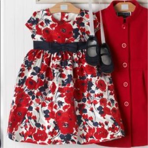 Janie and Jack Holiday Floral Silk Dress size 3